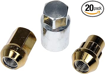 Dorman 713-375K Gold Acorn Wheel Nut Lock Set Compatible with Select Models, 20 Pack