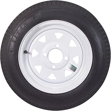 3S030 Economy Bias Tire and Wheel ST175/80D13 B/4-Hole - White Pinstripe Spoke Rim