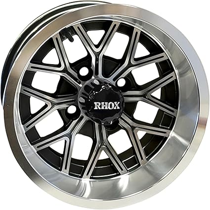 Red Hawk TIR-RX283 Wheel Machined Gloss Finish, Black Golf Carts