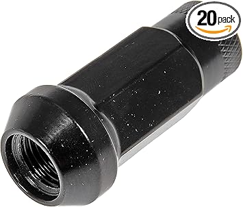 Dorman 713-485A Black Open End Knurled Wheel Nuts Compatible with Select Nissan Models, 20 Pack