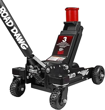 ROAD DAWG 3 Ton Big Wheel Off-Road Jack, Professional Aluminum and Steel Racing Floor Jack with Dual Pistons Quick Lift Pump, Lift for Trucks, SUVs, ATVs Off road Vehicles,6000lb Capacity, AT830006XDL