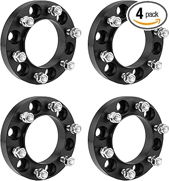 Torchbeam 6x5.5 Wheel Spacers 1 inch, Hub Centric Wheel Spacers with M12x1.5 Thread Pitch,106mm Hub Bore,4pcs Spacers for 4Runner,Tundra,Sequoia,GX460,FJ Cruiser,GX470