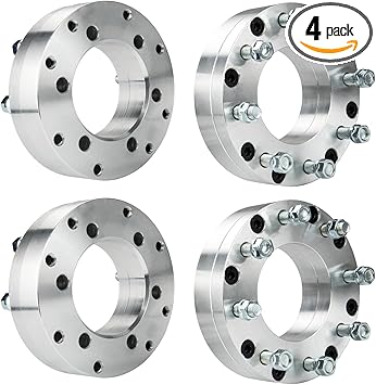 Torchbeam 6x5.5 to 8x6.5 Wheel Adapters 2 inch, Lug Centric Wheel Adapters (Changes Bolt Pattern) with M14x1.5 Thread Pitch,108mm Hub Bore,4pcs Adapters for Silverado 1500,Sierra 1500,Tahoe,Yukon