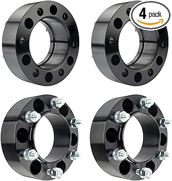 KAX 6x5.5 Wheel Spacers,Forged 2 inch 6 Lug Hub Centric Wheel Spacers with M12x1.5 Studs 106mm Hub Bore,fit for Tacoma,4Runner,Tundra,Sequoia,FJ Cruiser,4pcs