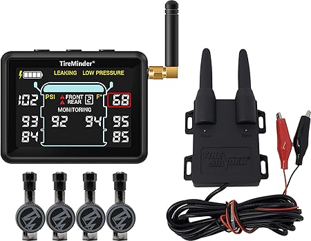 TireMinder i10 RV TPMS with 4 Flow Through Transmitters, Black