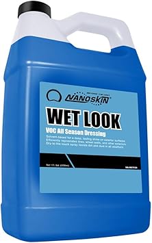 Nanoskin WET LOOK All Season Dressing 1 Gallon - Exterior Rubber & Plastic Solvent Based Dressing for Car Detailing | Produces a Deep, Rich, Long lasting shine | Safe For Cars Trucks, Motorcycles, RVs