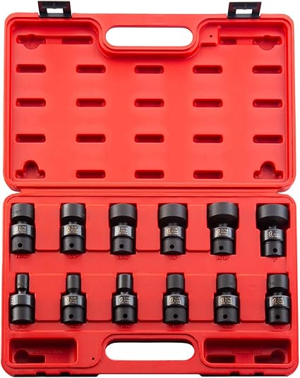 SUNEX TOOLS 3690, 3/8 Inch Drive Universal Impact Socket Set, 12-Point, 12-Piece, SAE, 5/16