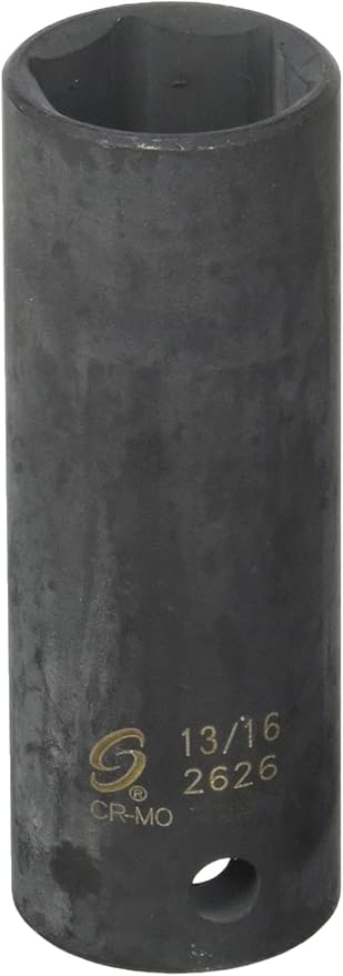 SUNEX TOOLS 2626 1/2-Inch Drive 13/16-Inch Extra Thin Wall Deep Impact Socket