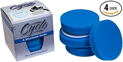 Cyclo (72-115x4-4PK) Blue Foam Polishing Pad with Loop, (Pack of 4)