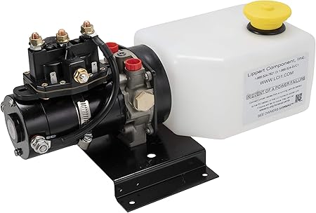 Lippert Hydraulic Power Unit with 2QT Pump Reservoir Kit - 141111, WHITE,BLACK (Cap color may vary)