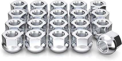 White Knight M12x1.5 Lug Nuts for Select Honda and Acura, Factory Style Chrome Open End Radius Seat – WN14407-20AM (20 Pack)