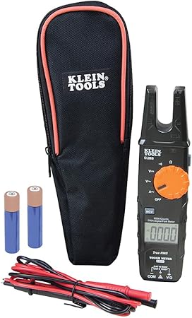 Klein Tools CL360 CL360 Electrical Tester, Open Jaw Fork Non-Contact Voltage Meter with TRMS Technology, with Case, Test Leads and Batteries