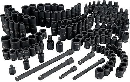 CRAFTSMAN Mechanic Tool Set, Impact Socket Set, SAE/Metric, 1/4