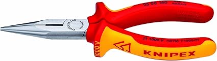 KNIPEX - 25 08 160 SBA Tools - Long Nose Pliers With Cutter, 1000V Insulated (2508160SBA)