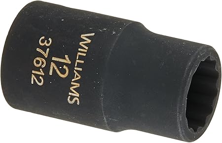 Williams 37612 1/2-Inch Drive 12mm Standard Impact Socket, 12-Point