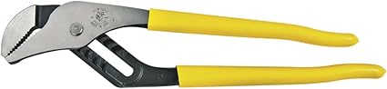 Klein Tools D502-12 Pump Pliers, Dipped 12-Inch Tongue and Groove, Yellow