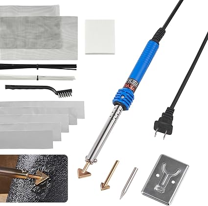 VEVOR Plastic Welding Kit, 100W Plastic Welder Soldering Iron Gun, Car Bumper Repair Kit with 2 Welding Tips, 1 Soldering Tip, 20 Plastic Welding Rods for Kayak/Toys/Plastic