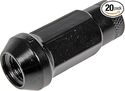 Dorman 713-285A Black Open End Knurled Wheel Nuts Compatible with Select Models, 20 Pack