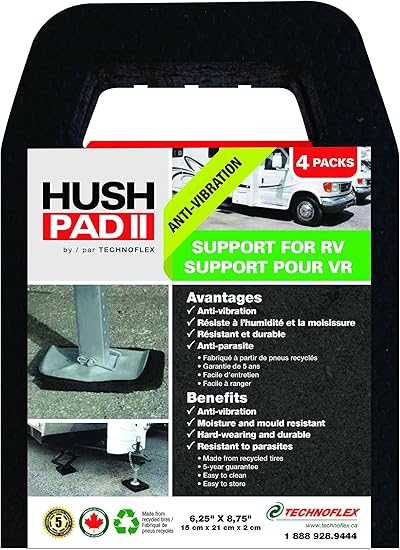 LEISURE TIME Technoflex TF003-625x875-HPII Hush Pad II, 4-Pack, Standard, Black