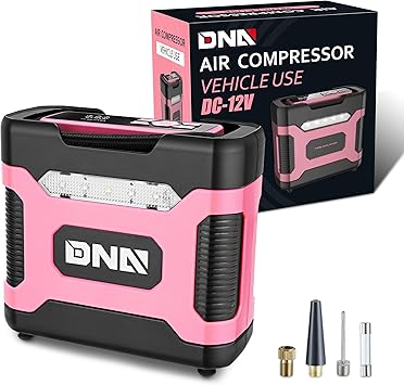 ‎DNA MOTORING TOOLS-00212 Pink 12V DC Digital Tire Inflator Portable Air Compressor with Pressure Gauge for Cars, Bicycles, Motorcycles,Balls