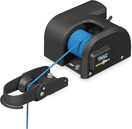 Camco TRAC Outdoors AnchorZone 20 Electric Anchor Winch | Features a High-Efficiency 12-Volt DC All-Steel Gear Motor & Includes 100-Ft of Pre-Wound Braided Rope | Max Anchor Capacity of 20lbs (69000)