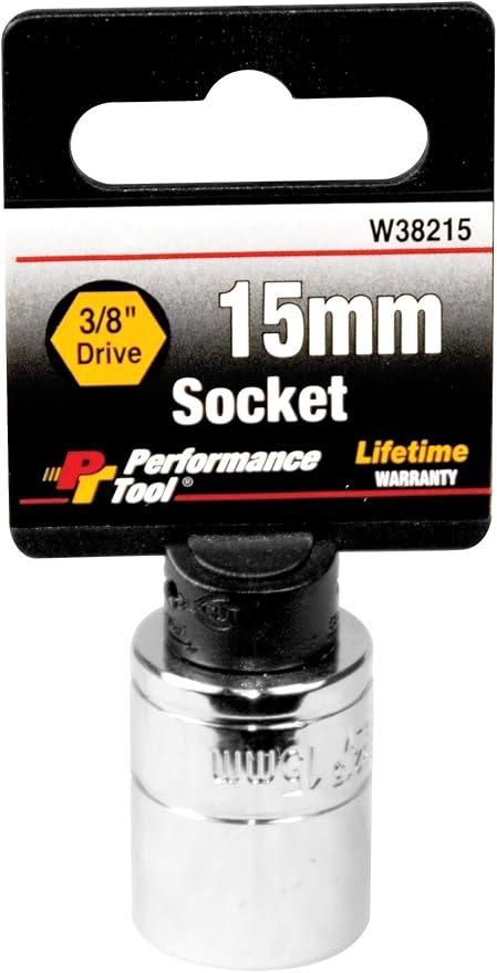 Performance Tool W38215 6-Point Socket, 3/8-Inch Drive, 15mm