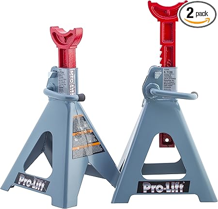 Pro-Lift Heavy Duty 6 Ton Jack Stands Pair - Double Locking Pins - Handle Lock and Mobility Pin for Auto Repair Shop with Extra Safety