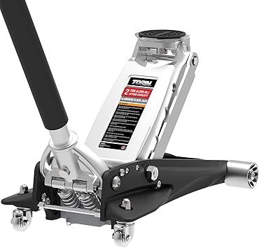 Torin T820010LT Hydraulic Low Profile Aluminum Floor Jack: 2 Ton (4,000 lb) Capacity, Black