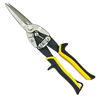 Proferred T02005 Aviation Snips, TPR Grip, Long Cut, Yellow/Black