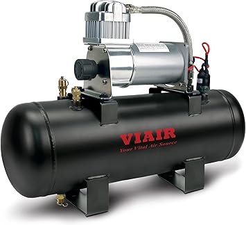 VIAIR 150 PSI High-Flow Air Source Kit | Portable On Board Air Compressor with 2 Gallon Tank for Truck, Air Horns, Suspension, Air Locker, Black