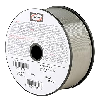 HARRIS 0308LF5 308L Welding Wire, Stainless Steel Spool, 0.035