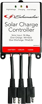 Schumacher SPC-7A Solar Charge Controller 12V - For Lead-Acid Batteries and Solar Panels , Black