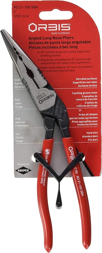 KNIPEX Long Nose 25 Angled Pliers