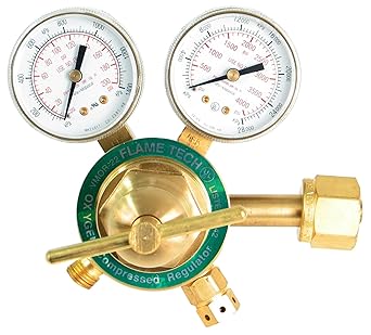 Medium Duty Oxygen Regulator, Easy to Read Dual Scale, Forged Brass Body and Bonnet, OEM Compatible Welding Gas Regulator, Victor Compatible