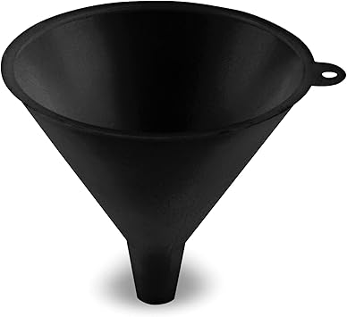 LUMAX LX-1602 Black 16 oz. (480 mL) Plastic Funnel, Flexible, Corrosion Resistant, All-Purpose Funnel. Durable, Oil Resistant Plastic. Safe for All Petroleum Products.