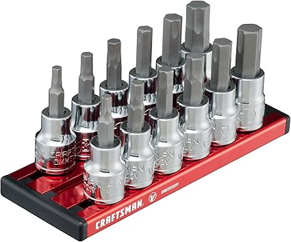 CRAFTSMAN V-SERIES Socket Set, Hex SAE & MM, 3/8 Inch Drive, 12 Piece (CMMT17735V)