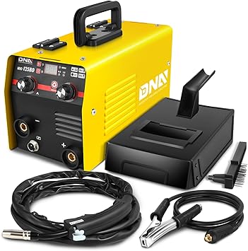 DNA MOTORING Portable Welding Machine, 120A/110V, 3-in-1 MMA/MIG/TIG Mode, IGBT Technology, LED Digital Display, Hot Start Arc Force, Yellow (TOOLS-00379)