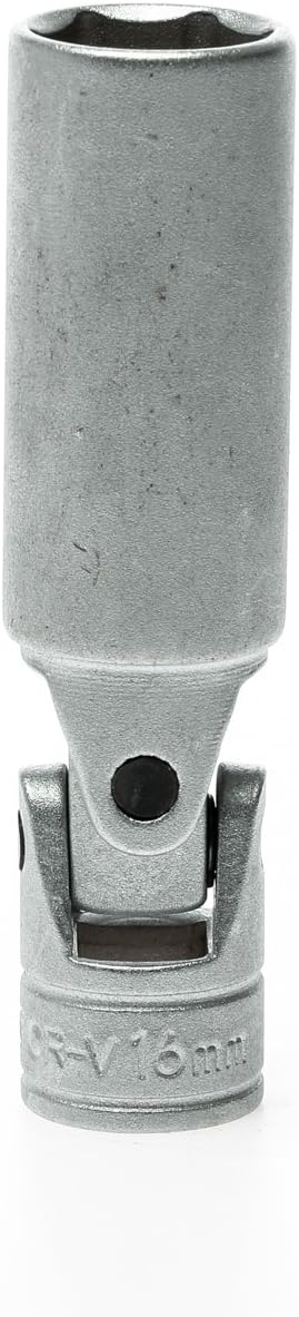 Teng Tools 16mm 3/8 Inch Drive 6 Point Flexible Spark Plug Socket - M380041-C,Silver