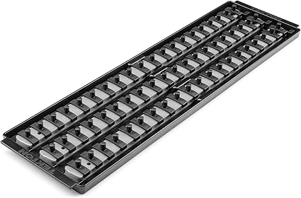 TEKTON 1/4 Inch Drive 3-Rail Socket Organizer Set, Gray (60-Tool) | OST07360 | Made in USA