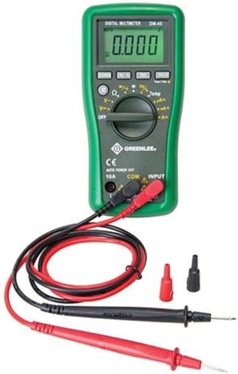 Greenlee - Dmm, 600V Ac/Dc, 10A, Cap,Temp, Elec Test Instruments (DM-45), Black