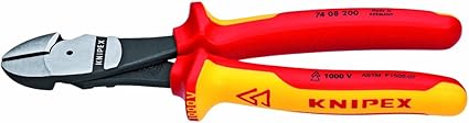 KNIPEX - 74 08 200 US Tools - High Leverage Diagonal Cutters, 1000V Insulated (7408200US)