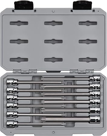 TEKTON 3/8 Inch Drive Long Torx Bit Socket Set, 12-Piece (T10-T60) | SHB91305