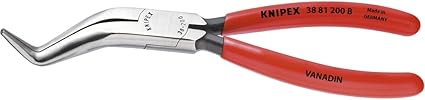 KNIPEX - 38 81 200 B Tools - Long Nose Pliers Without Cutter, Double Angled (3881200B)