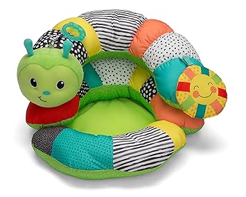 Infantino Prop-A-Pillar Tummy Time & Seated Support - Pillow Support for Newborn and Older Babies, with Detachable Support Pillow and Toys, 3 Piece Set (Pack of 1)