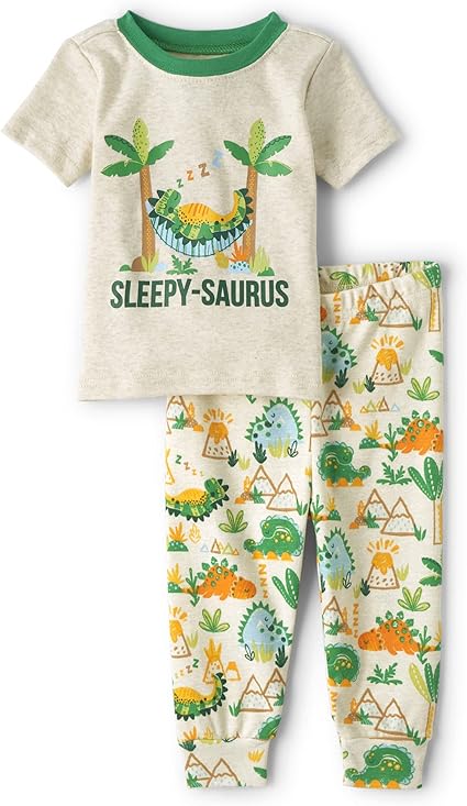 The Children's Place Baby And Toddler Boys Dino Snug Fit Cotton Pajamas