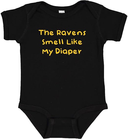 Steelers Fan Ravens Smell Like My Diaper Baby Bodysuit - Black