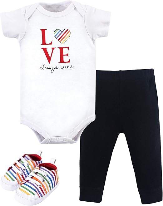 Little Treasure Unisex Baby Cotton Bodysuit, Pant and Shoe Set