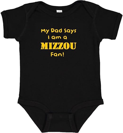 My Dad Says I am a Mizzou Missouri Fan Cute Baby Boy Bodysuit Romper Outfit