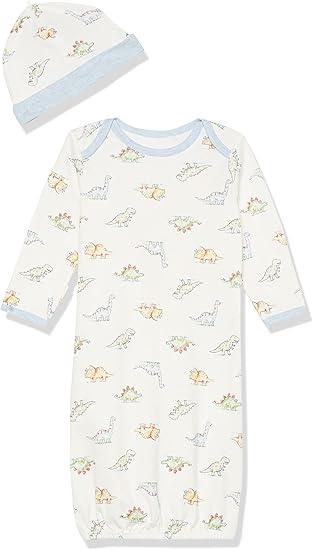 Little Me Baby Girl's Boys Infant and Toddler Nightgowns, Ivory Multi, 0-3 Months