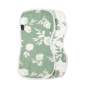 Bebe au Lait Classic Muslin Baby Burp Cloth Set - Vintage and Modern Floral , 8.5x17 Inch (Pack of 1)